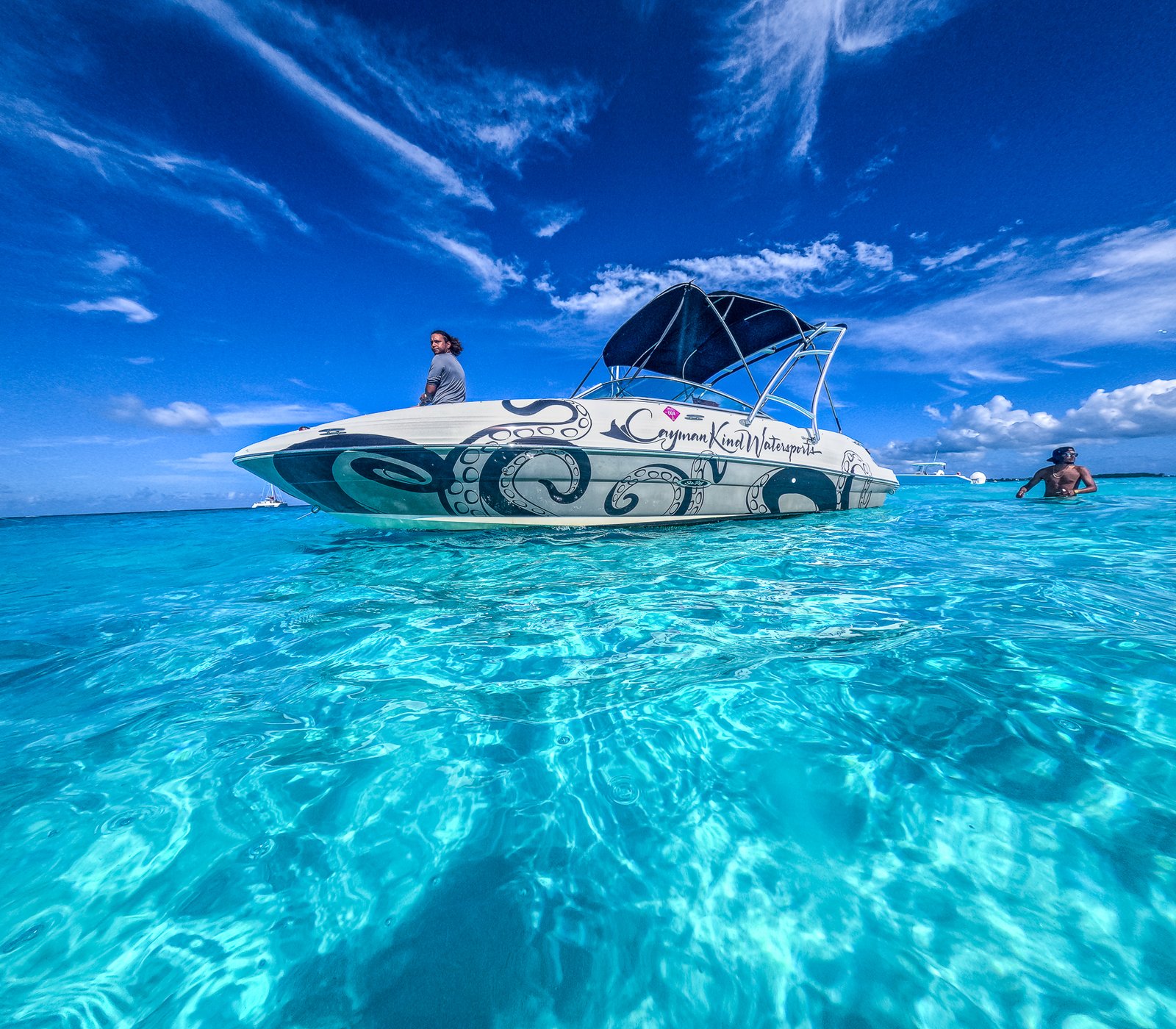 Colorful tropical fish visible while snorkeling in Cayman waters